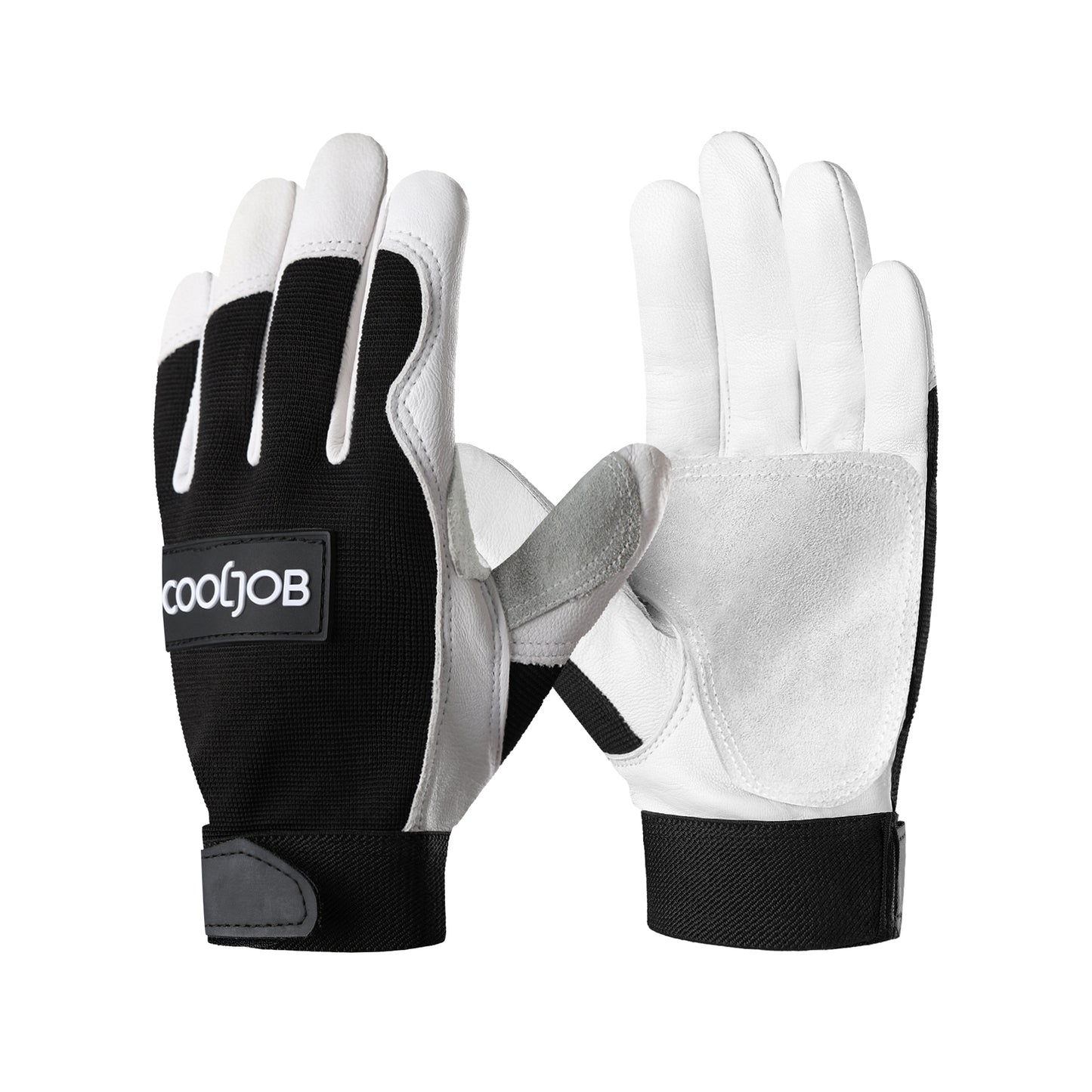 COOLJOB Leather Work Gloves with Grip, Thorn Proof, Heat Puncture Resistant Gloves