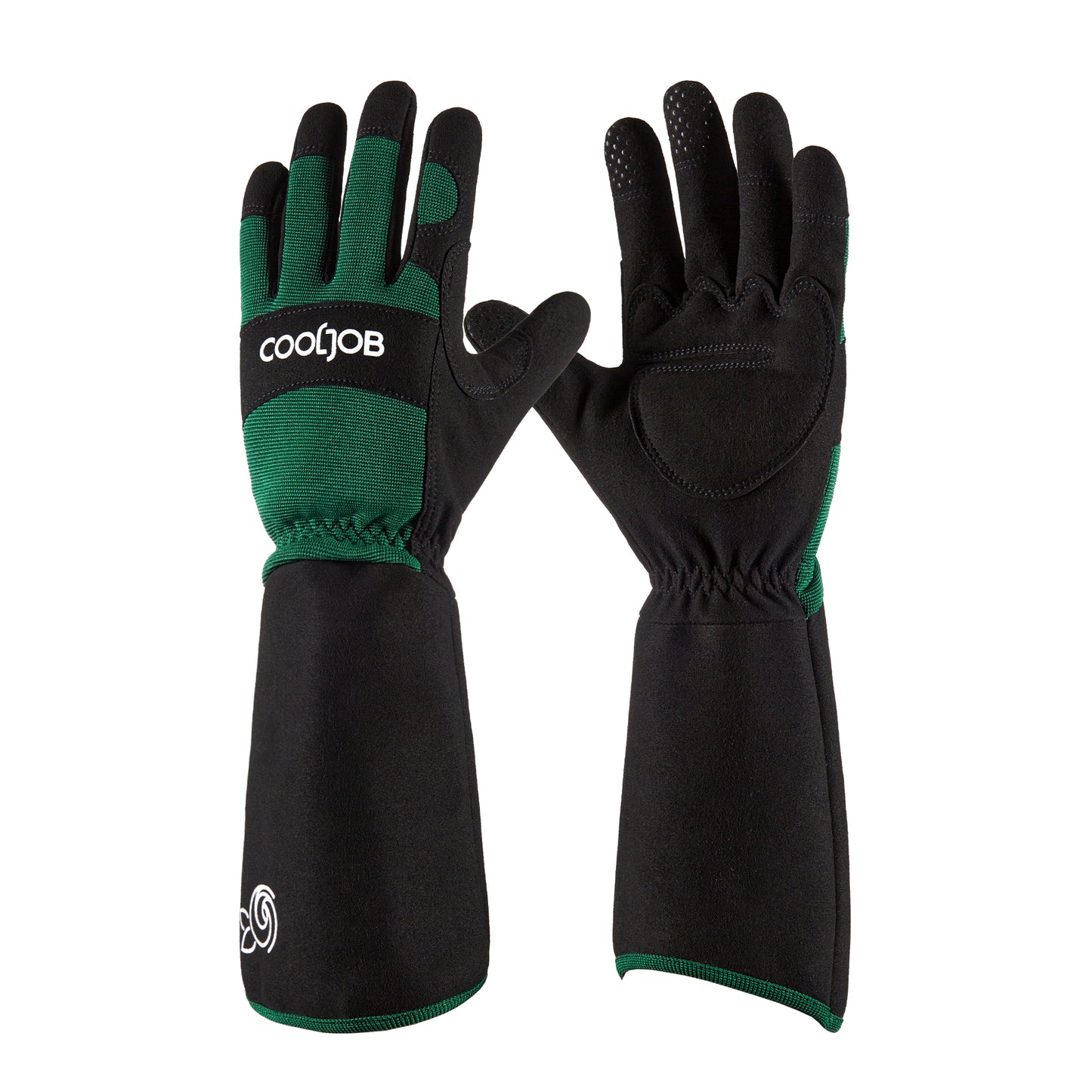 COOLJOB Thorn Proof Rose Pruning Garden Gloves, Longer Sleeve, Puncture Resistant (Green)