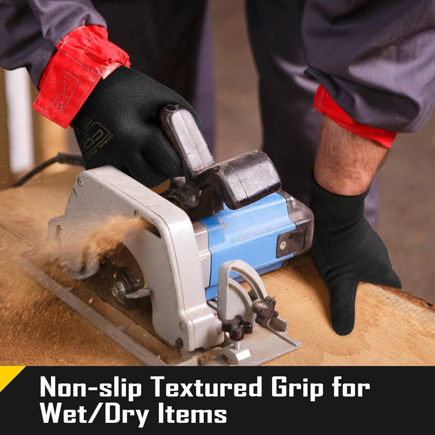 COOLJOB A3 Cut Resistant Safety Work Gloves, Touchscreen, Fishing Gloves