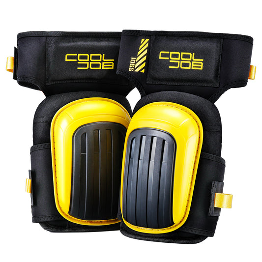 COOLJOB Professional Knee Pads with Heavy Duty Anti-Slip Cap, Comfortable Foam Cushion and Extra Thick Gel Padding