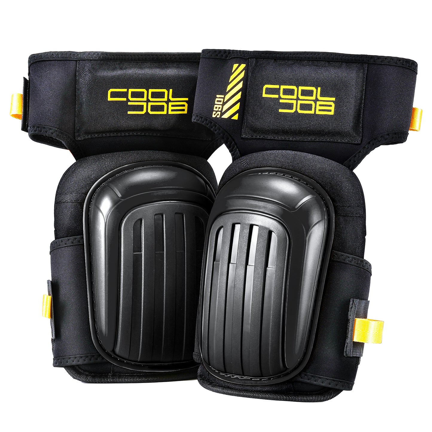 COOLJOB Professional Knee Pads with Heavy Duty Anti-Slip Cap, Comfortable Foam Cushion and Extra Thick Gel Padding