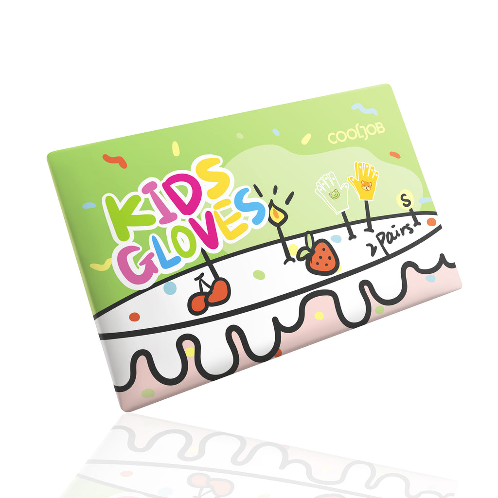 COOLJOB Breathable Toddler Work Gloves for Gardening, Nylon Kids Garden Gloves with Grip, Children Yard Gloves, Green & Orange, 2 Pairs