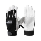 COOLJOB Leather Work Gloves with Grip, Thorn Proof, Heat Puncture Resistant Gloves