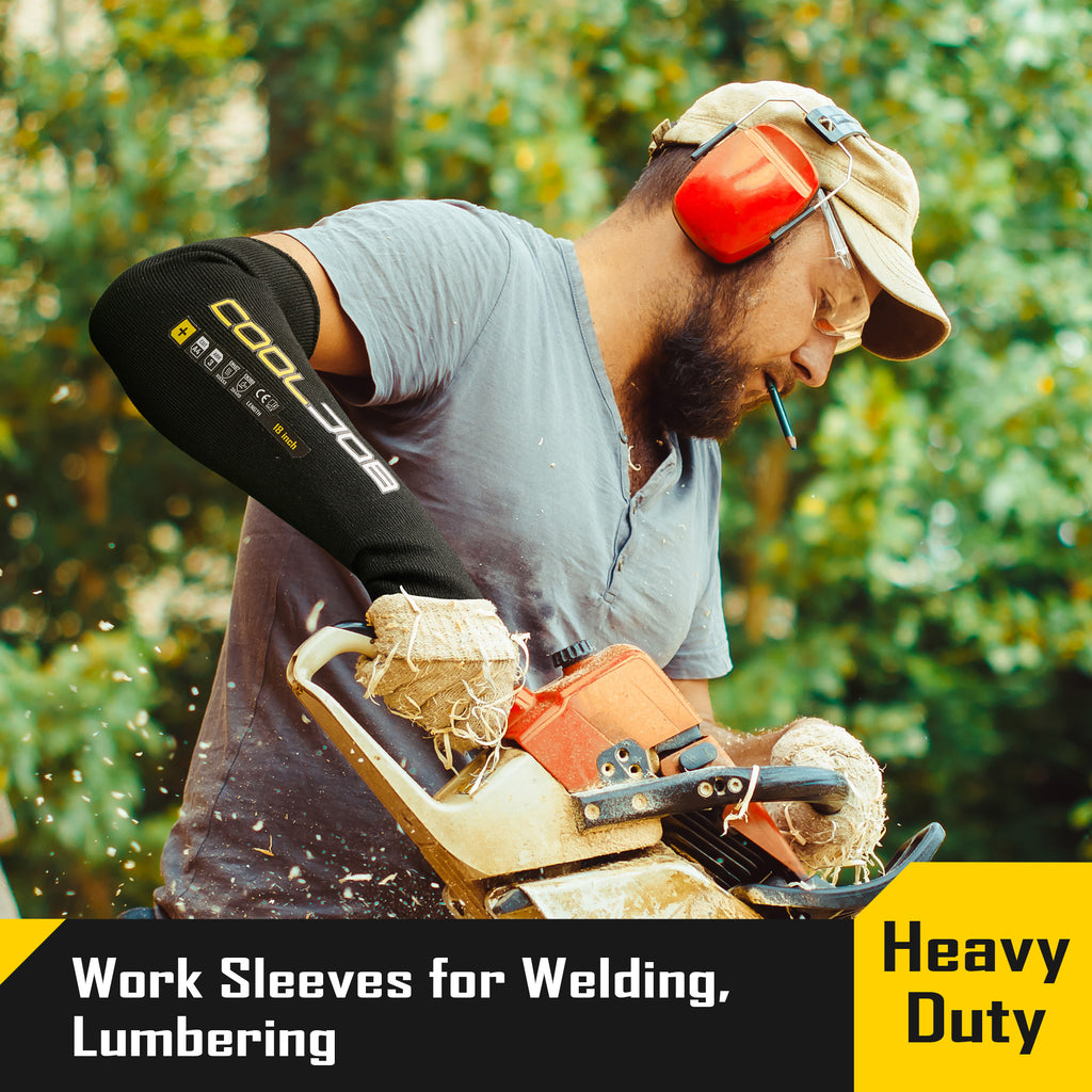 COOLJOB 3 Pairs 14/18in A4 Cut Resistant Sleeves with Thumb Hole, UV Sun Protection Arm Sleeves