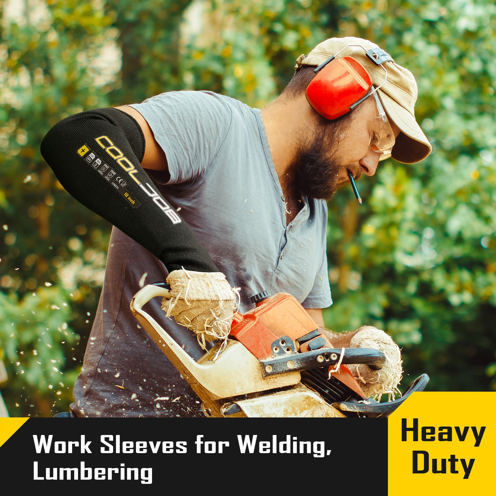 COOLJOB 3 Pairs 14/18in A4 Cut Resistant Sleeves with Thumb Hole, UV Sun Protection Arm Sleeves