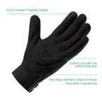 COOLJOB Thorn Proof Garden Gloves with Touchscreen Fingers (Black)