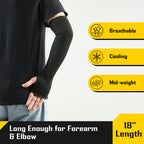 COOLJOB 3 Pairs 14/18in A4 Cut Resistant Sleeves with Thumb Hole, UV Sun Protection Arm Sleeves