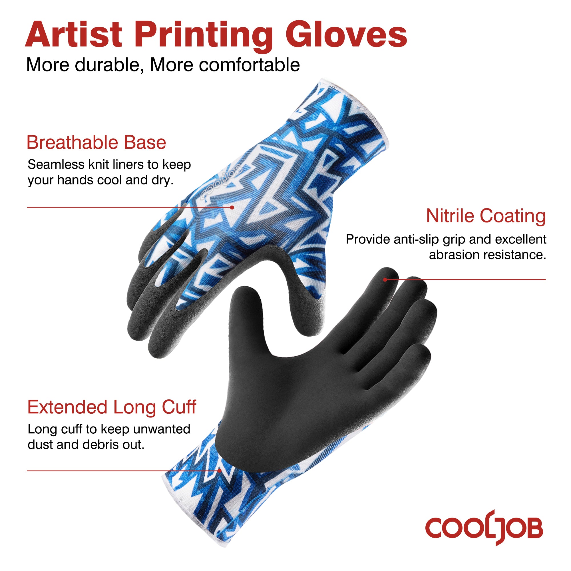 dry touch gardening gloves COOLJOB 2/6 Pairs Safety Nitrile Work Garden Gloves, Touch Screen Work