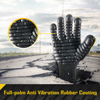 COOLJOB A6 Cut Resistant Anti Vibration Work Gloves Men, TPR Impact Reduce Mittens, Palm Rubber Patch Shock Absorption