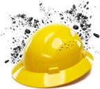 COOLJOB Full Brim Hard Hat, OSHA Construction Work Approved, HDPE Safety Helmet with 4 Point Adjustable Ratchet Suspension, Class E, G & C