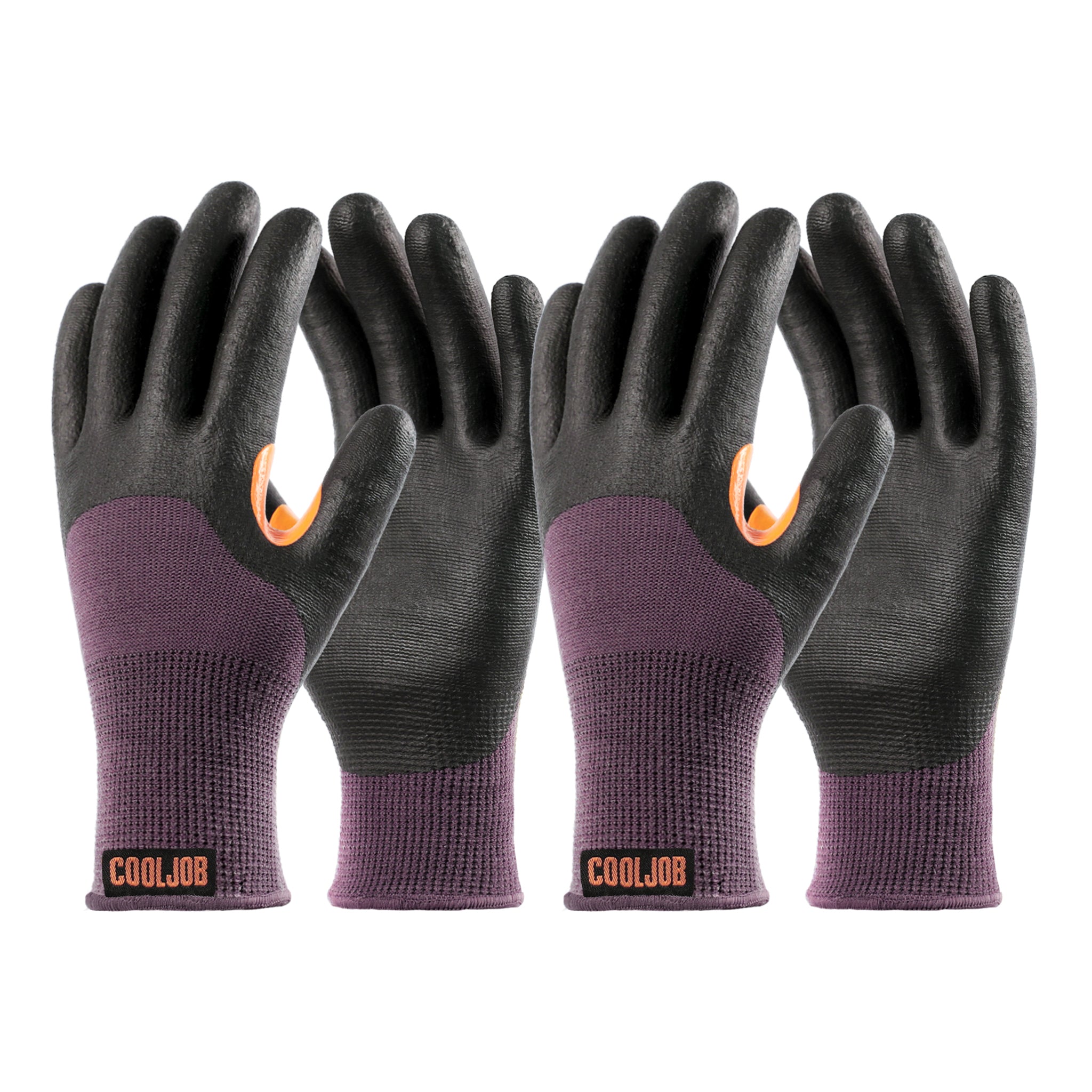 COOLJOB Winter Work Gloves with Anti-slip Grip, Touchscreen Microfoam Nitrile Dipped