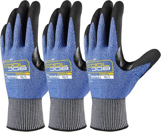 COOLJOB 1/3 Pairs A9 Cut Resistant Fishing Gloves, Touchscreen, Safety Work Gloves