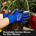 COOLJOB 12/60/120 Pairs Safety Work Gloves Pack Bulk with Grip PU Coating（Blue）