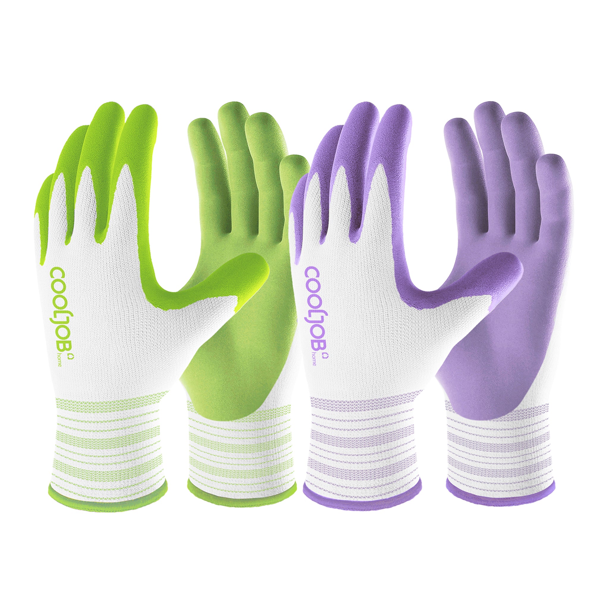 COOLJOB 2/6/10 Pairs Garden Gloves for Women, Lavender Purple & Green Apple