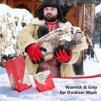 COOLJOB Winter Warm Work Gloves for Men and Women, Thermal Insulated Freezer Gloves for Work Below Zero, 2 Pairs