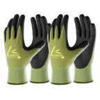 COOLJOB 2 Pairs Bamboo Touchscreen Gardening Work Gloves, Grippy Nitrile Rubber Coated