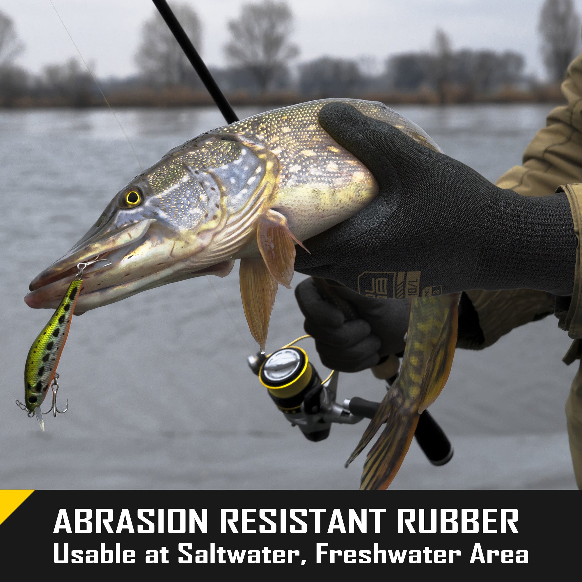 COOLJOB A3 Cut Resistant Safety Work Gloves, Touchscreen, Fishing Gloves