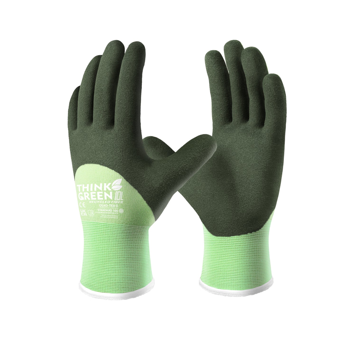 COOLJOB Think Green Thick Fleece Lined Winter Thermal Warm Freezer Work Gloves, Non-Slip Grip