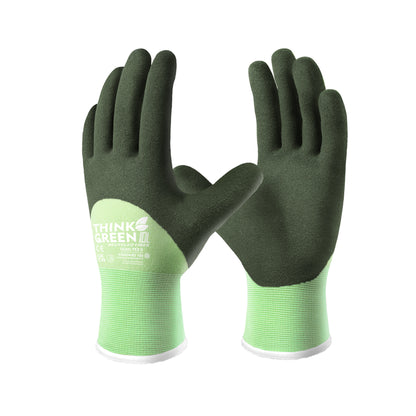 COOLJOB Think Green Thick Fleece Lined Winter Thermal Warm Freezer Work Gloves, Non-Slip Grip