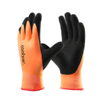 COOLJOB Waterproof Winter Freezer Gloves, Double Coated Rubber Safety Work Gloves(Orange)