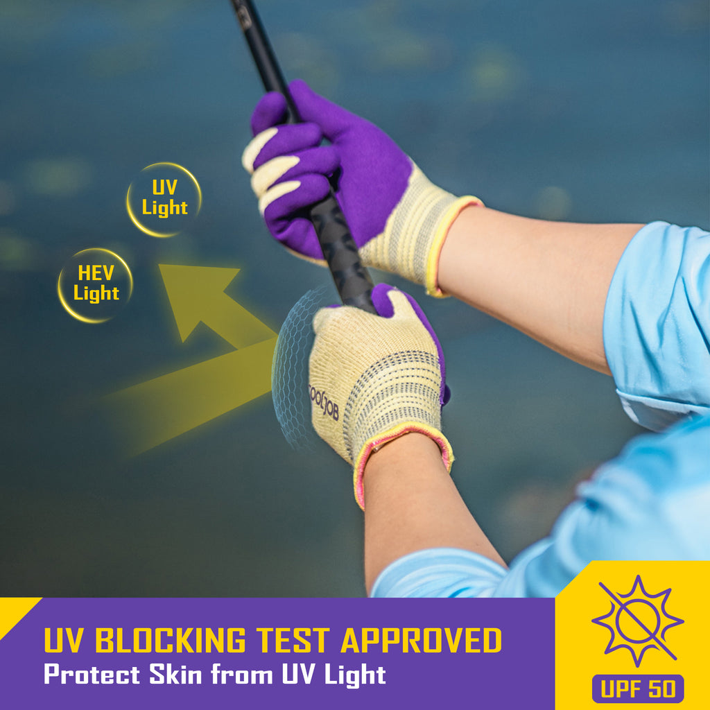 COOLJOB 2 Pairs Breathable Gardening Gloves, Stretch Soft Modal Base with Non Slip Rubber Coating