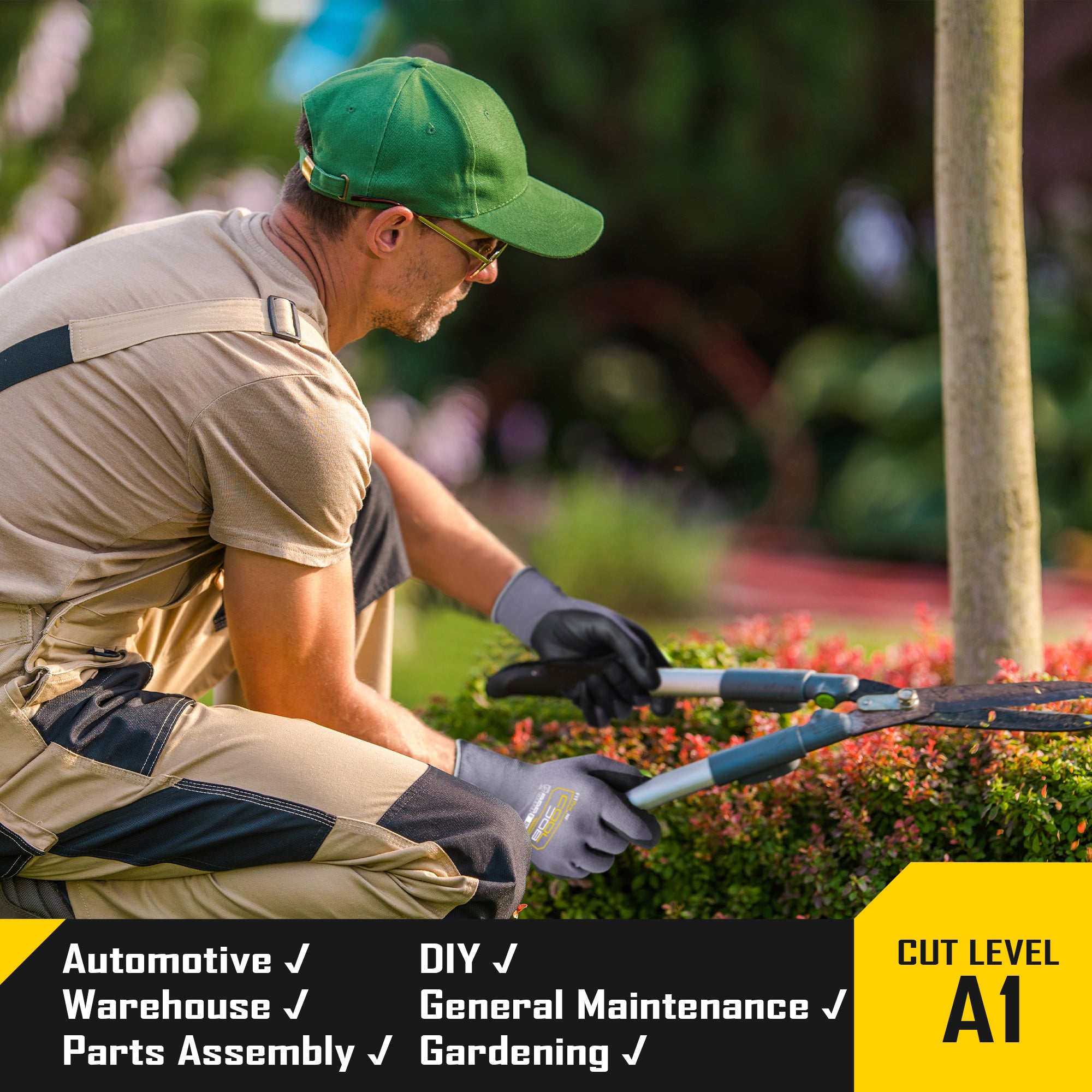 COOLJOB 3/12 Pairs Safety Work Gloves Microfoam Nitrile Rubber Coated, Touchscreen