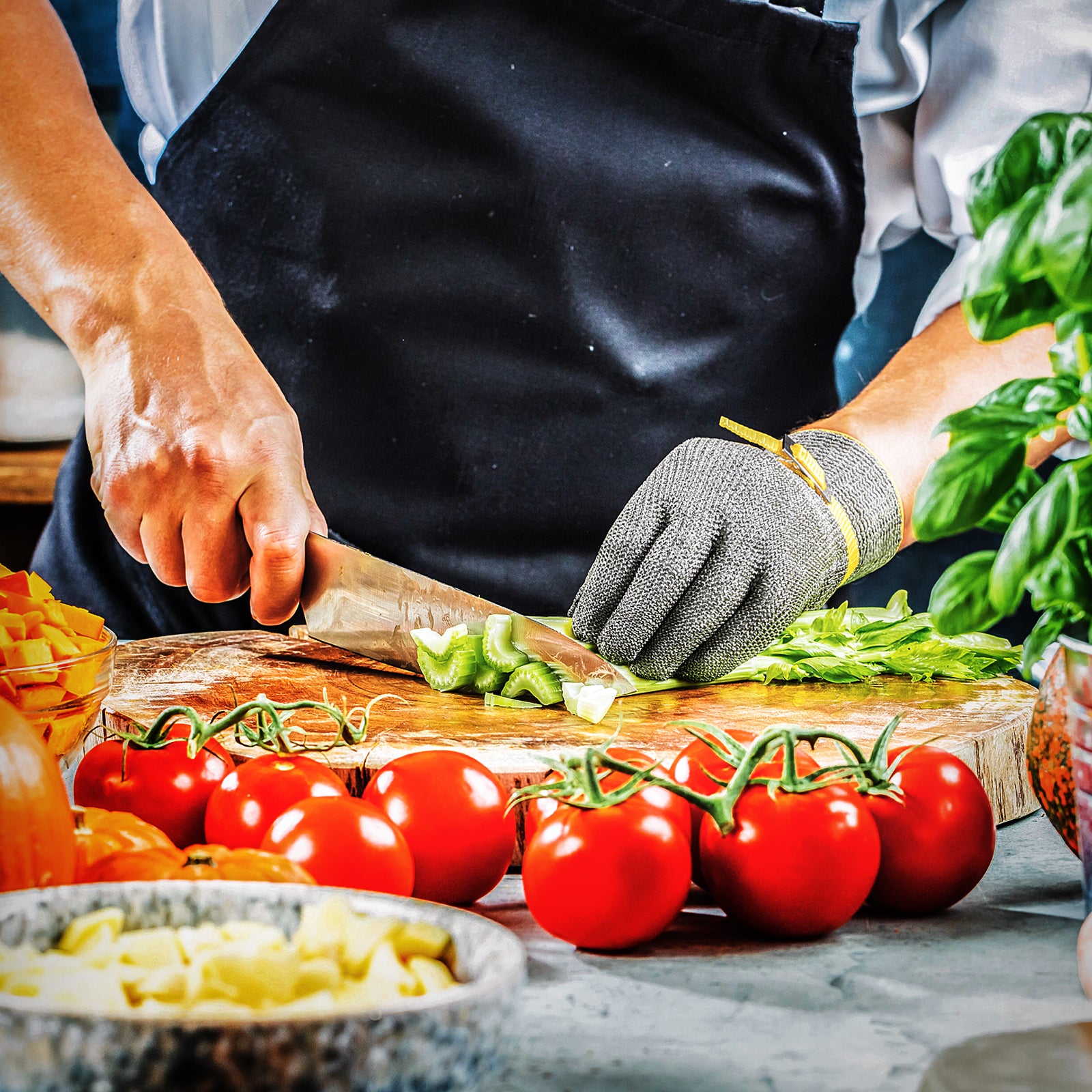 COOLJOB A9 Cut Resistant Kitchen Gloves, Food Grade for Mandoline Oyster Shucking, Fish/Meat Processing, Wood Working