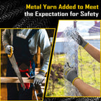 COOLJOB 12/120 Pairs A6 Cut Resistant Safety Work Gloves with Grip, Breathable Lightweight Polyurethane Coated Gloves