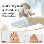 COOLJOB 4 Pairs Soft Moisturizing Cotton Gloves with Elastic Cuff for Dry Hands & Eczema