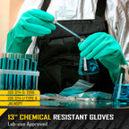 COOLJOB 18 Mil Chemical Resistant Nitrile Gloves, Resist Household Acid, Alkali, Solvent and Oil, Latex Rubber Free