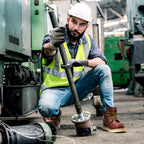 COOLJOB Goodyear Welt Steel Toe Shoes for Men, Full Grain Leather Safety Work Boots, Non-slip EVA Outsole