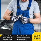 COOLJOB Mechanic Safety Work Gloves, Enhanced Anti-Slip Grip Tactical Gloves, Touchscreen (Joker)