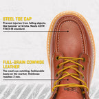 COOLJOB Goodyear Welt Steel Toe Shoes for Men, Full Grain Leather Safety Work Boots, Non-slip EVA Outsole