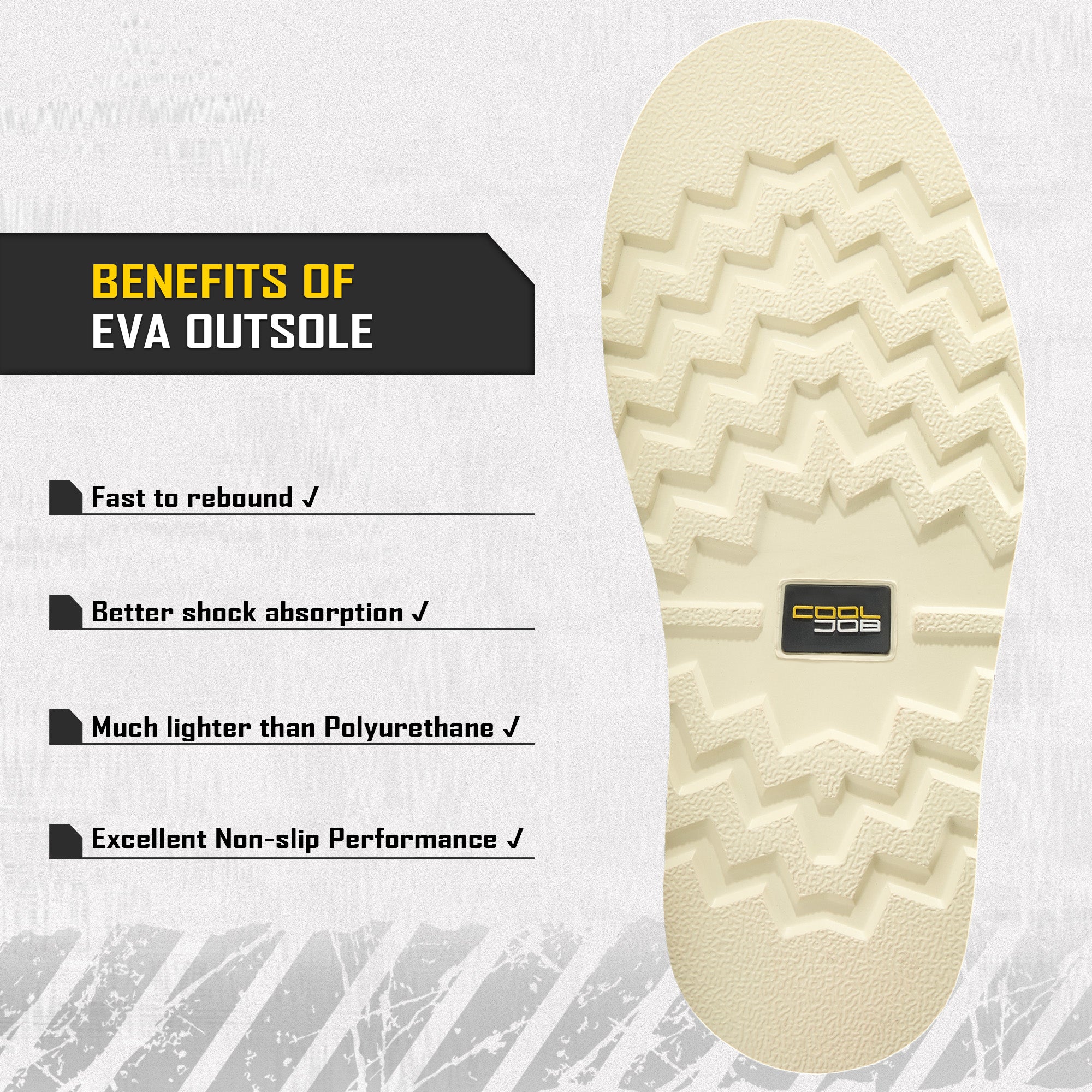 COOLJOB Goodyear Welt Steel Toe Shoes for Men, Full Grain Leather Safety Work Boots, Non-slip EVA Outsole