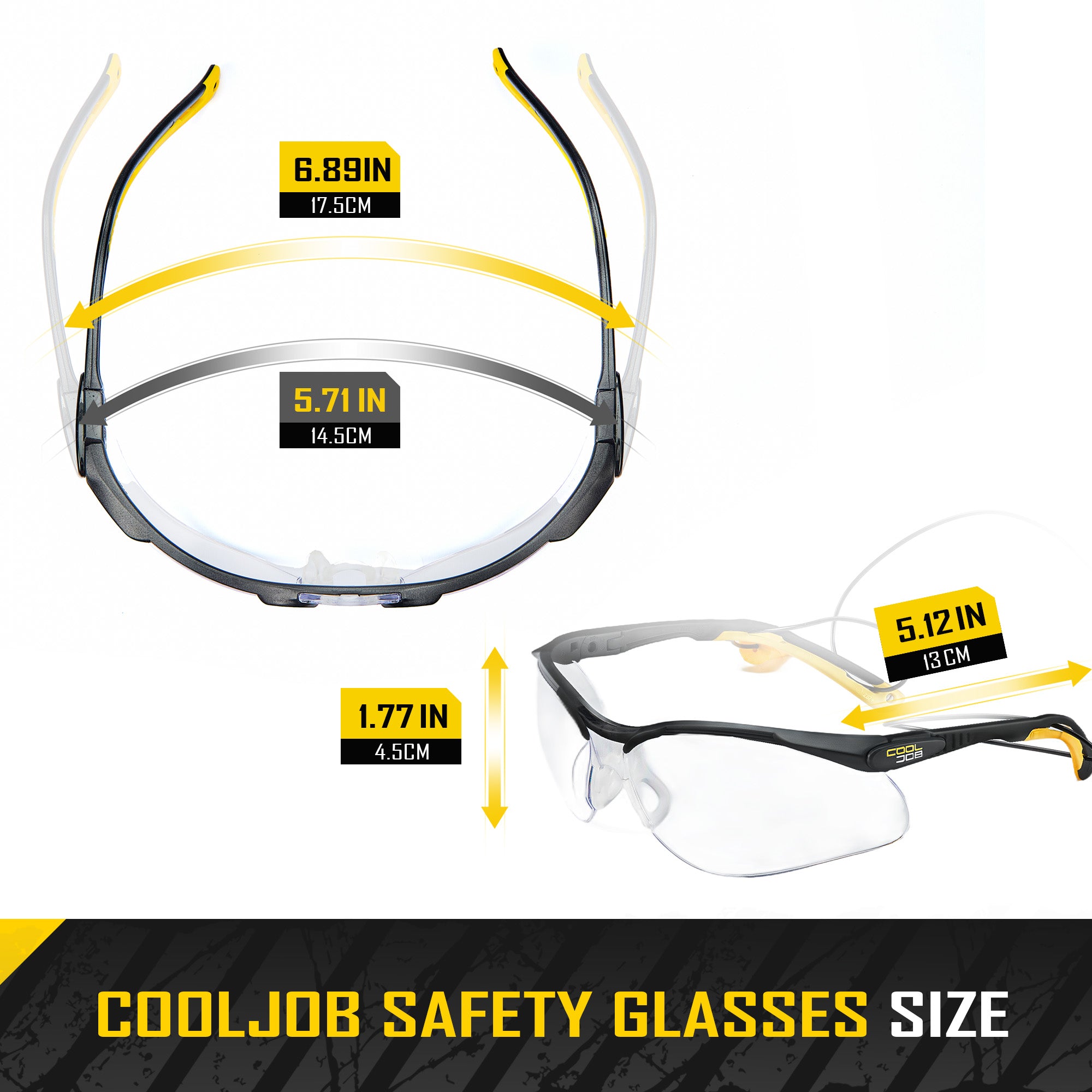 COOLJOB Safety Glasses with Corded Earplugs, ANSI Z87.1 Impact Resistance and UV Proof, Protective Eyewear with Clear Lenses