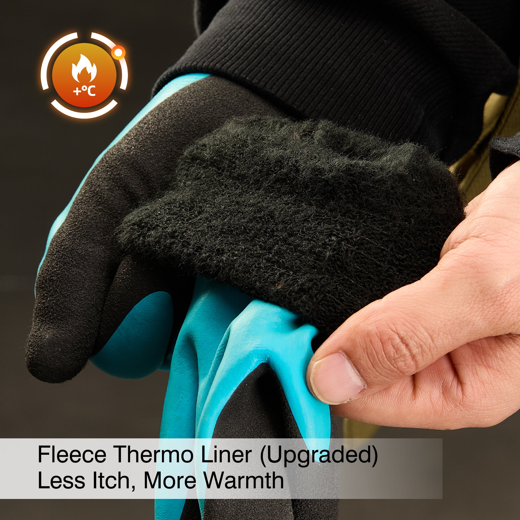 COOLJOB Waterproof Winter Freezer Gloves, Double Coated Rubber Safety Work Gloves (Blue)