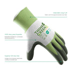 COOLJOB 3 Pairs Think Green Gardening Work Gloves, 100% Recycled Polyester with Rubber Coated