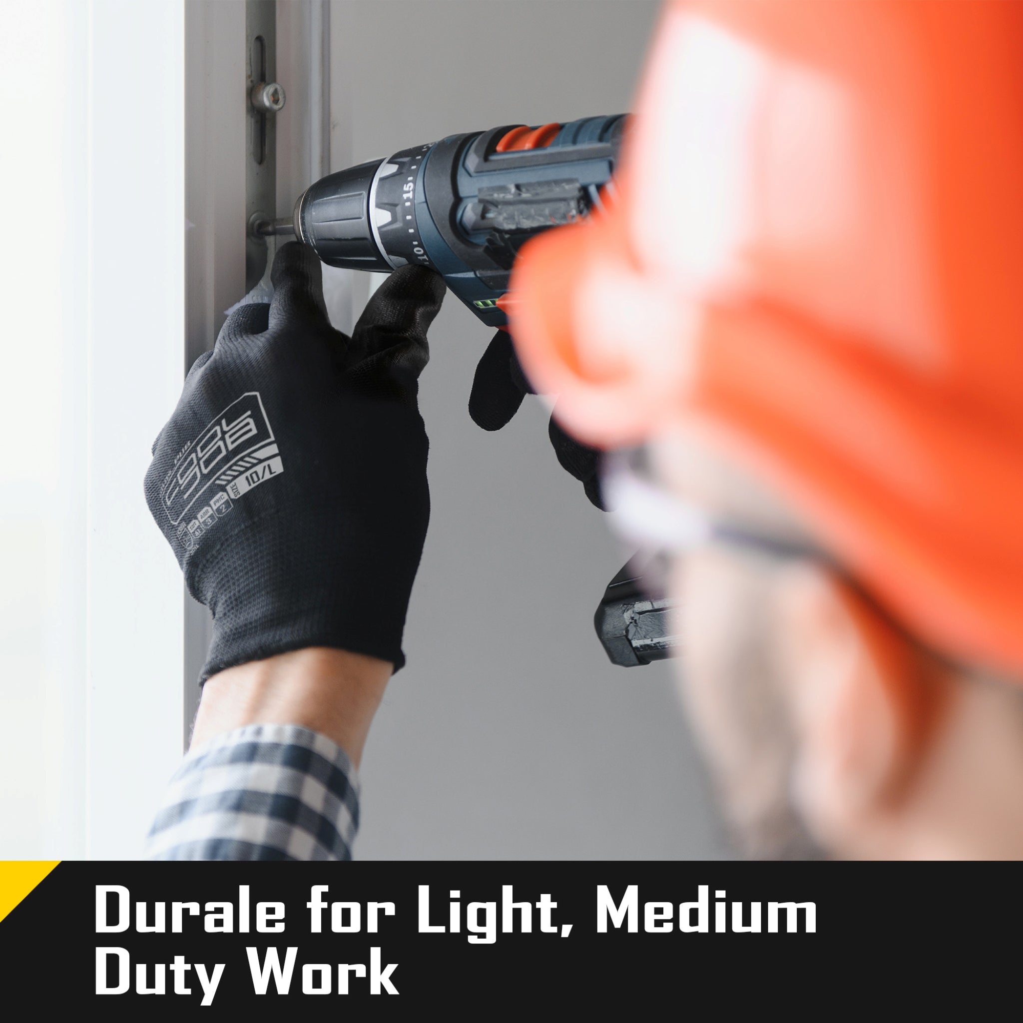 COOLJOB 12/60/120 Pairs Safety Work Gloves Pack Bulk with Grip PU Coating（Black）