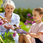 COOLJOB 3 Pairs Kids Gloves, Grippy Rubber Coated Garden Work Gloves for Children, Purple & Pink & Yellow