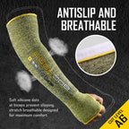 COOLJOB A6 Cut Resistant Sleeves for Gardening Pruning Fishing, 18” Arm Protection, UPF 50+