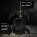 COOLJOB Heavy Duty Knee Pads with Anti-slip Strong Double Straps, Safety Work Knee Pads with Foam Padding