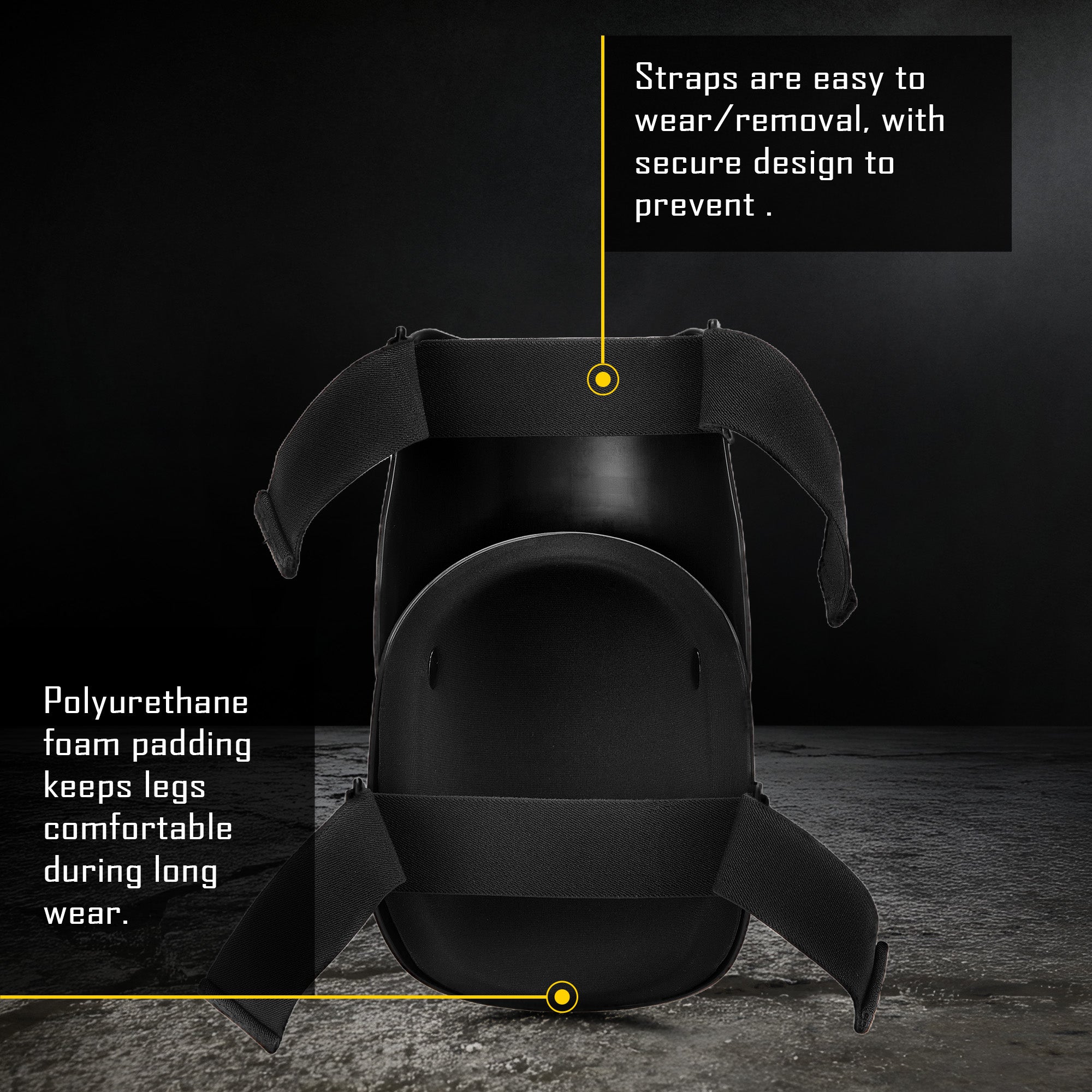 COOLJOB Heavy Duty Knee Pads with Anti-slip Strong Double Straps, Safety Work Knee Pads with Foam Padding