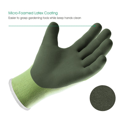 COOLJOB 2 Pairs Think Green Garde Gloves for kids Age 5-7, Rubber Coated Yard Work Gloves