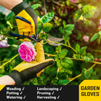 COOLJOB Breathable Mesh Cowhide Leather Work Gloves with Grip, Thorn Resistant Gloves, 1 Pair