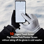 COOLJOB Touchscreen Winter Gloves, Windproof Thermal Warm Cold Weather Gloves