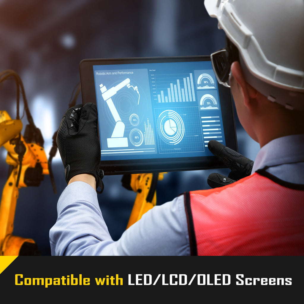 COOLJOB Mechanic Safety Work Gloves, Enhanced Anti-Slip Grip Tactical Gloves, Touchscreen (Black)