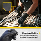 COOLJOB 12 Pairs Safety Work Gloves, Seamless Knit Nylon with Full Fingers Touchscreen, Non-slip Grip Rubber Dipped
