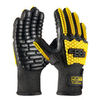 COOLJOB A6 Cut Resistant Anti Vibration Work Gloves Men, TPR Impact Reduce Mittens, Palm Rubber Patch Shock Absorption