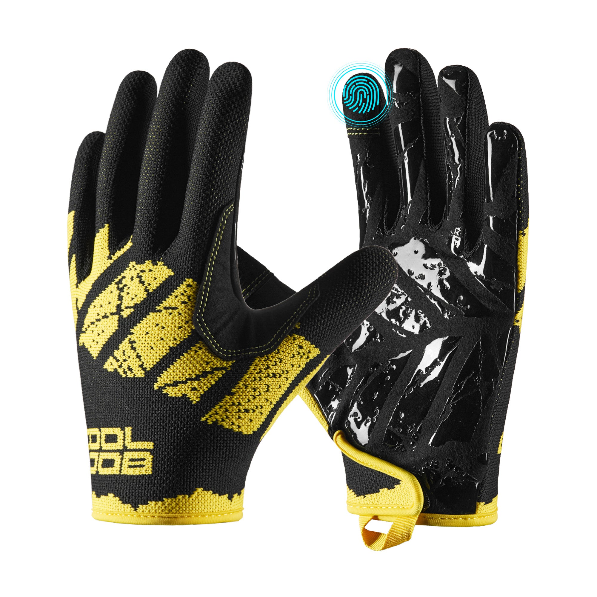 COOLJOB Breathable Men’s Work Gloves with Silicone Grip, Touchscreen Mechanic Gloves (Black, Grey)