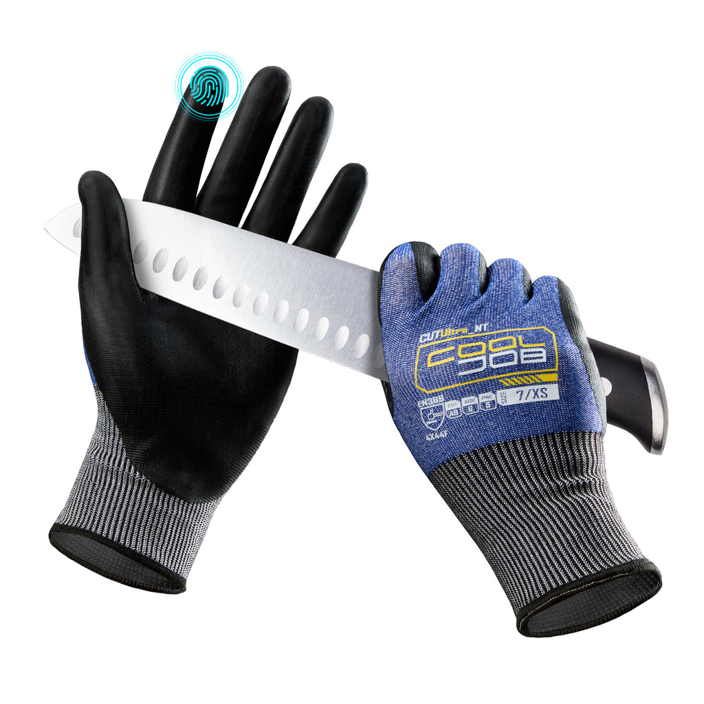 COOLJOB 3 Pairs A9 Cut Resistant Fishing Gloves, Touchscreen, Safety Work Gloves